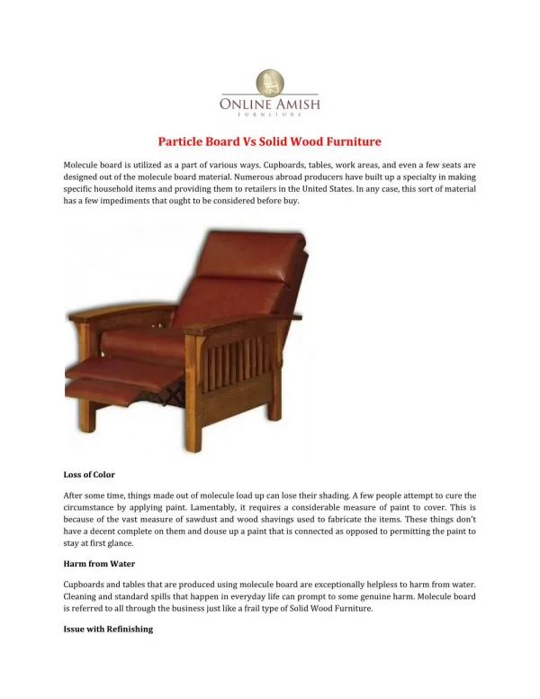 Particle Board Vs Solid Wood Furniture