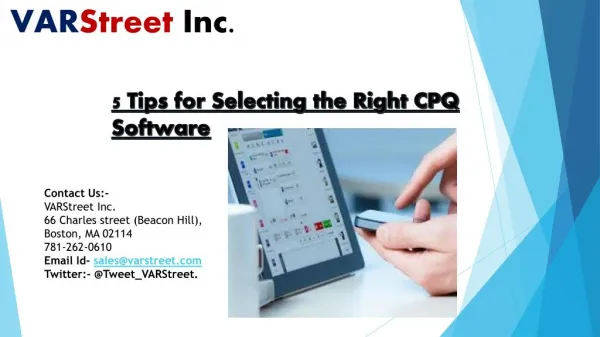 5 Tips for Selecting the Right CPQ Software