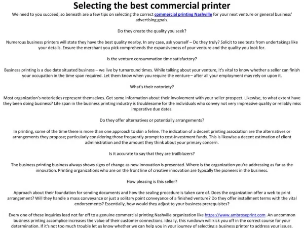 commercial printing Nashville