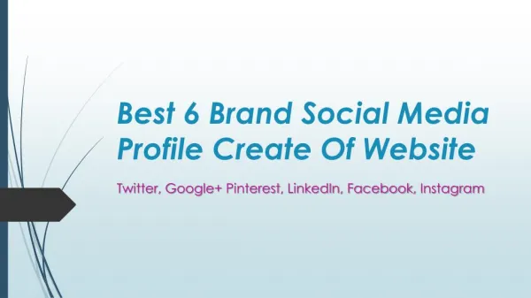 I will create 6 social media profile