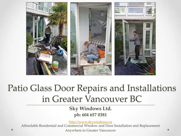 Patio Glass Door Repairs and Installations by Sky Windows Ltd in Greater Vancouver BC