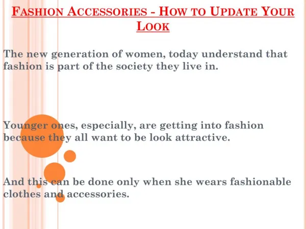 How to Update Your Look By Wearing Fashion Accessories