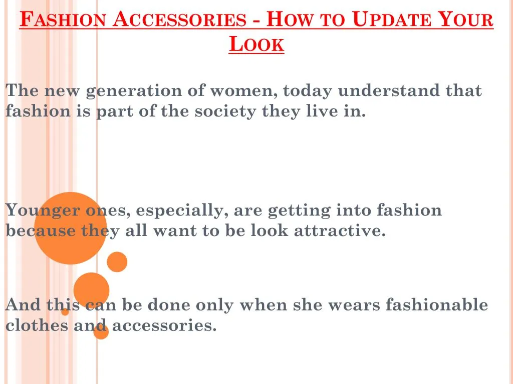 fashion accessories how to update your look