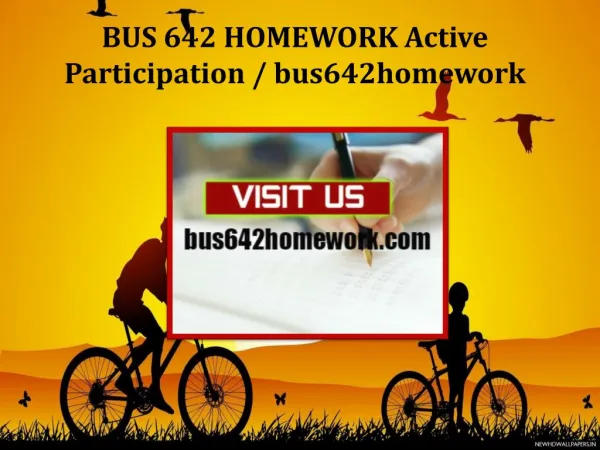 BUS 642 HOMEWORK Active Participation/bus642homework