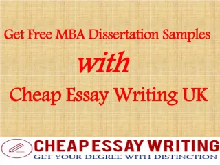 Get Free MBA Dissertation Samples with Cheap Essay Writing UK