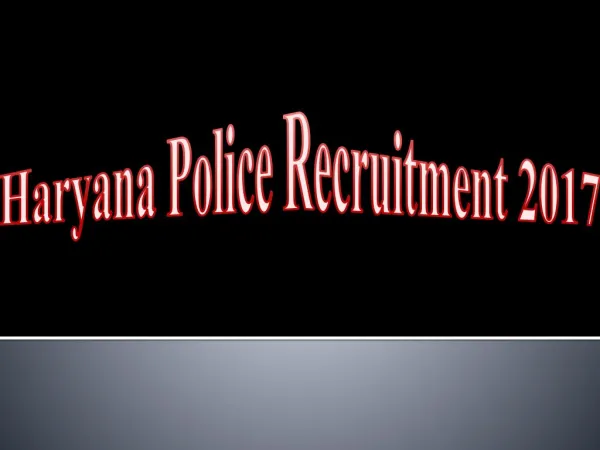 Haryana Police Recruitment 2017