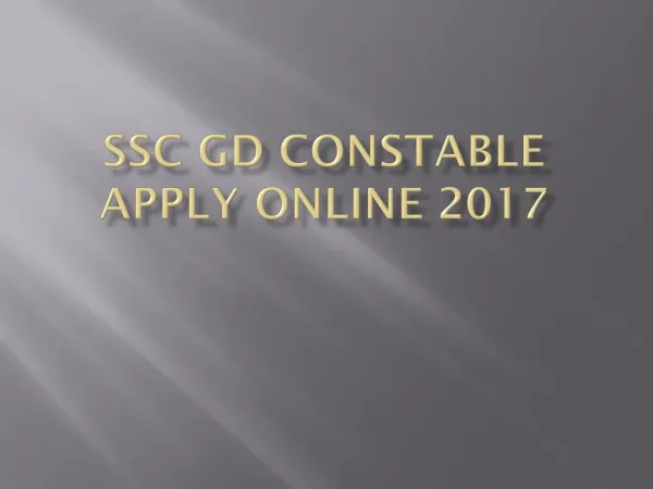 SSC GD Apply Online