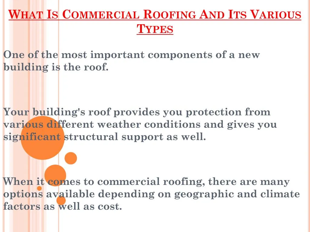 what is commercial roofing and its various types