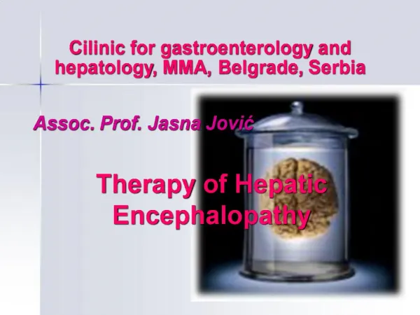 Therapy of Hepatic Encephalopathy