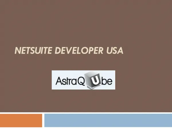 Netsuite Developer USA - AstraQube