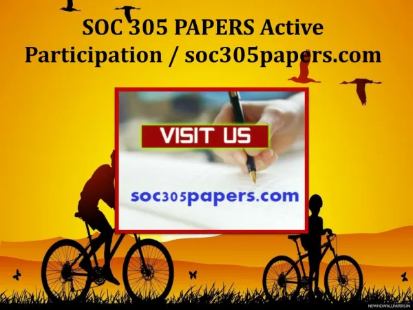 SOC 305 PAPERS Active Participation / soc305papers.com