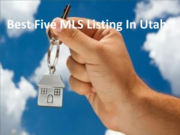 Best Five MLS Listings Utah.