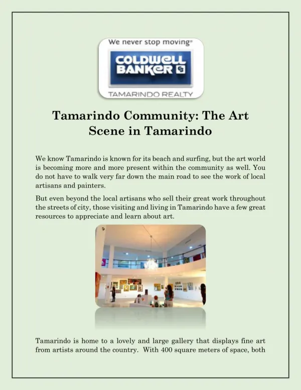 Tamarindo Community: The Art Scene in Tamarindo