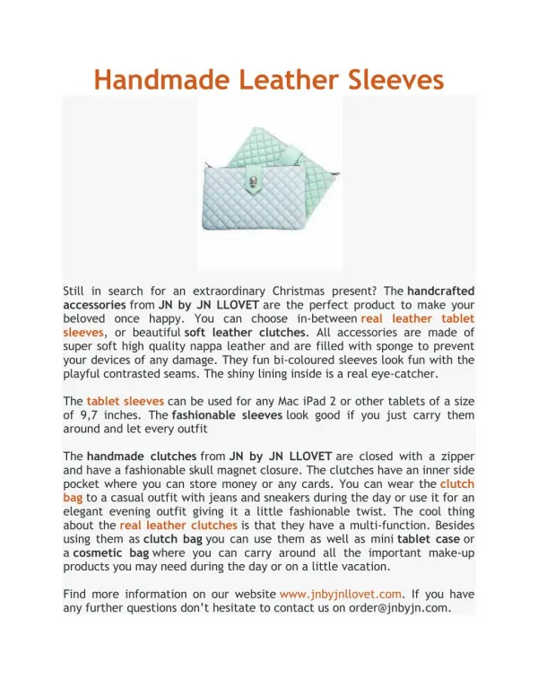Handmade Leather Sleeves
