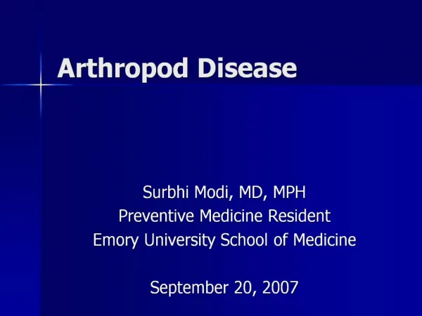 Arthropod Disease