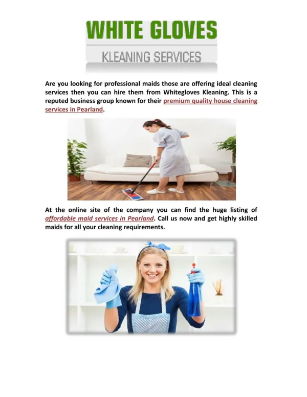 Hire Professional Maids For Cleaning services in Pearland
