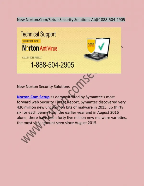 New Norton.Com/Setup Security Solutions At@1888-504-2905