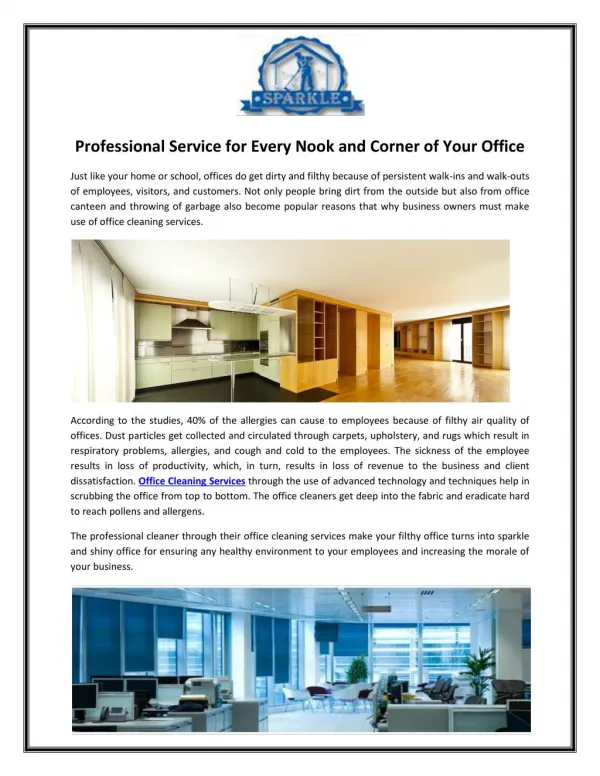 Professional Service for Every Nook and Corner of Your Office