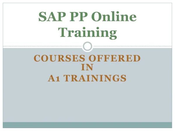 sap pp online training course content