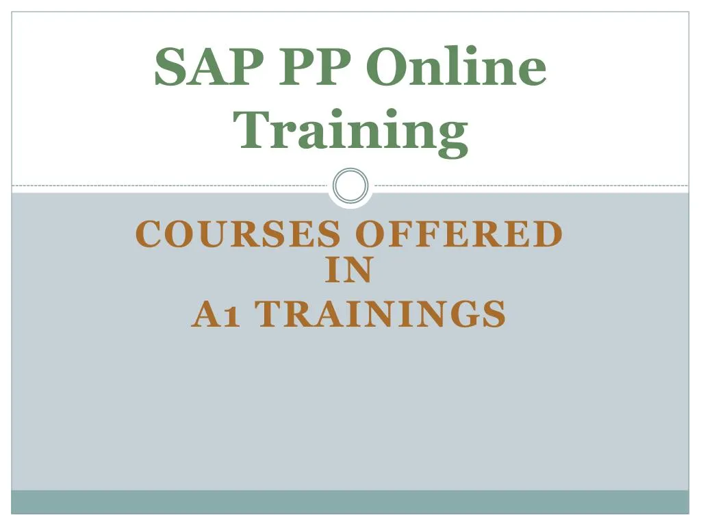 sap pp online training
