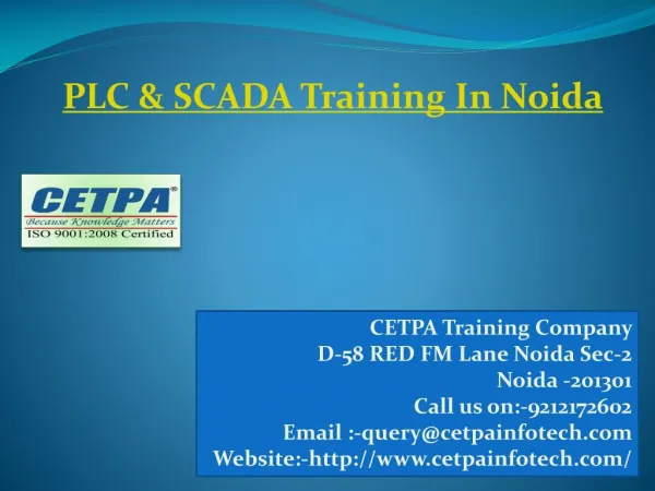 PLC & SCADA Training in Noida
