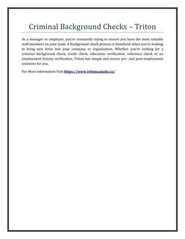 Criminal Background Checks – Triton