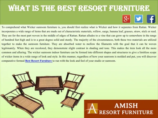 What Is the Best Resort Furniture