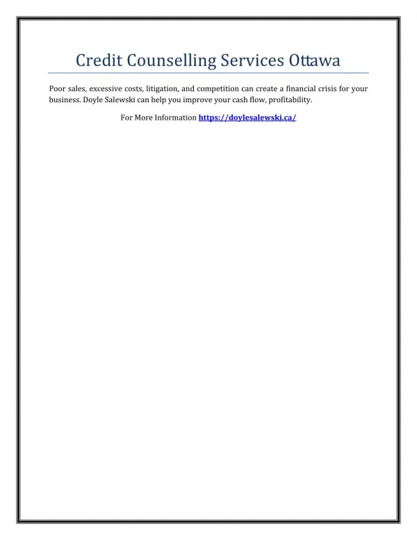 Credit Counselling Services Ottawa