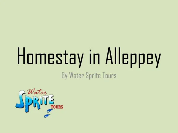 Homestay in Alleppey
