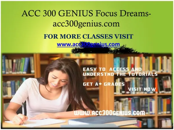 ACC 300 GENIUS Focus Dreams - acc300genius.com