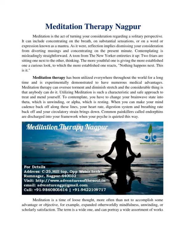 Meditation Therapy Nagpur