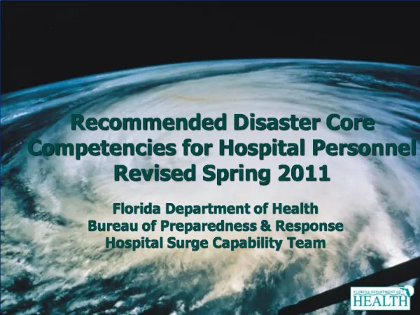 Bureau of Preparedness Response Hospital Surge Capability Team