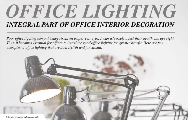 Why good lighting solutions are vital to offices