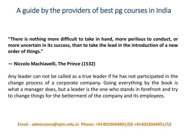 A guide by the providers of best pg courses in India