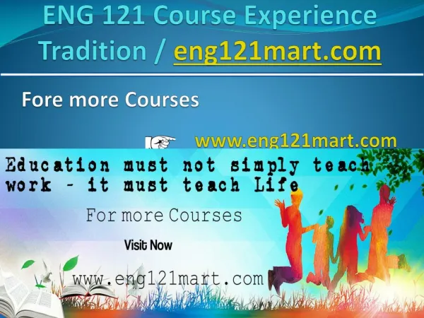 ENG 121 Course Experience Tradition / eng121mart.com