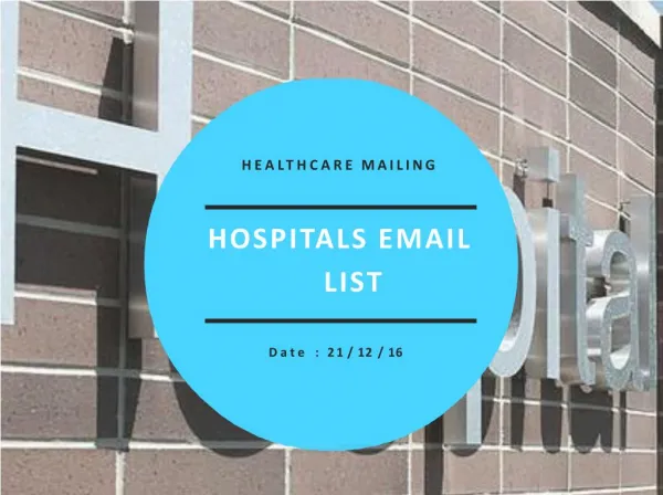 Hospitals email list | hospitals email marketing lists