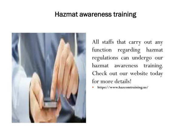 Hazmat awareness training