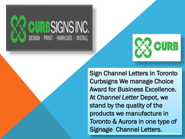 Sign Channel Letters in Toronto - Curbsigns