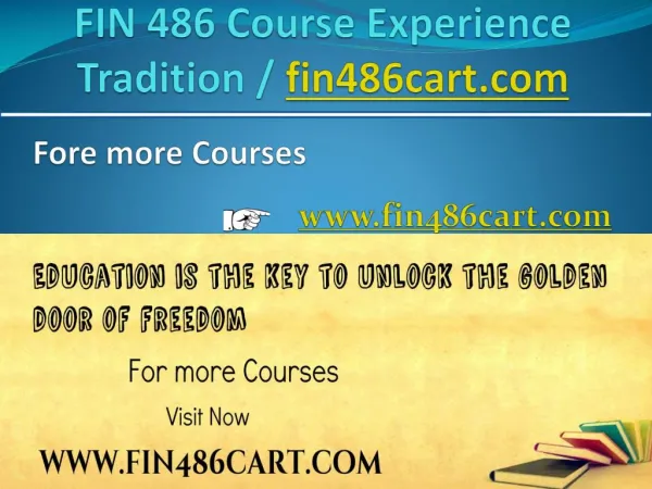 FIN 486 Course Experience Tradition / fin486cart.com