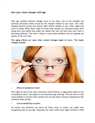 How your vision changes with Age - slide 1