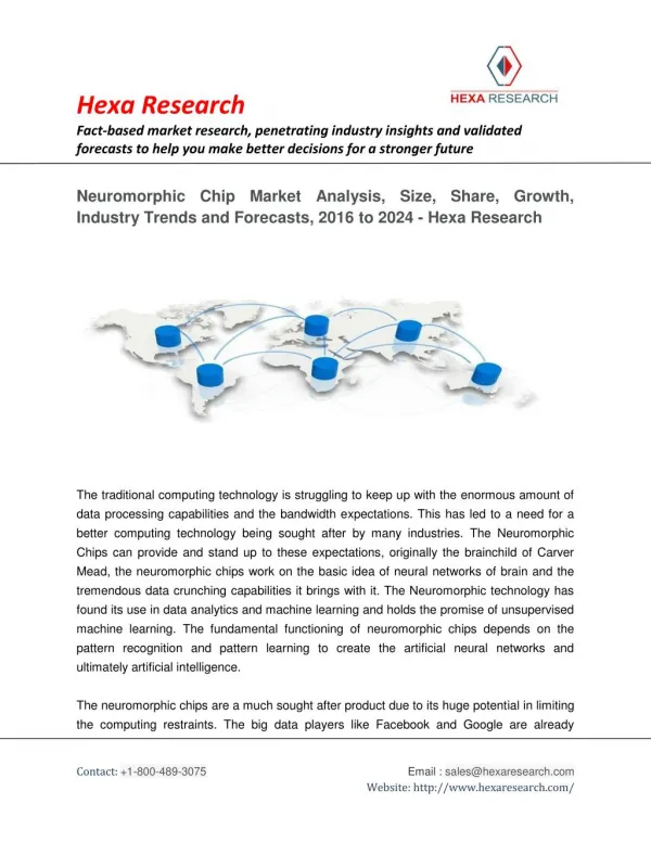 Neuromorphic Chip Market Research Report - Global Industry Analysis, Growth and Forecast to 2024 - Hexa Research