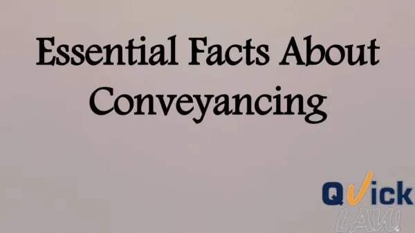 What is Conveyancing