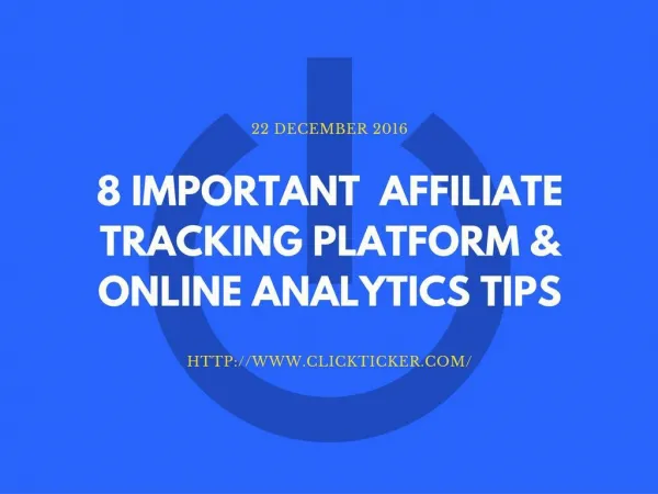 Clickticker - Affiliate Tracking Platform - Online Analytics