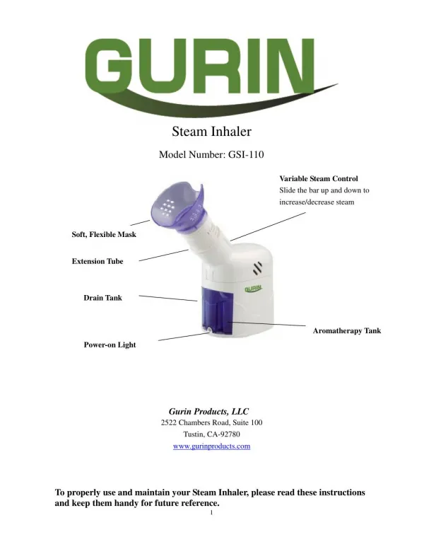 Gurin Steam Inhaler