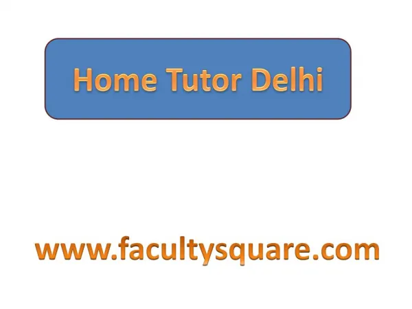Home Tutors in Delhi