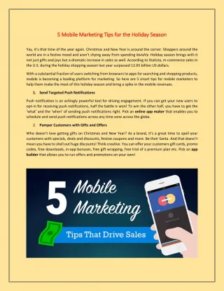 5 Mobile Marketing Tips for the Holiday Season - slide 1