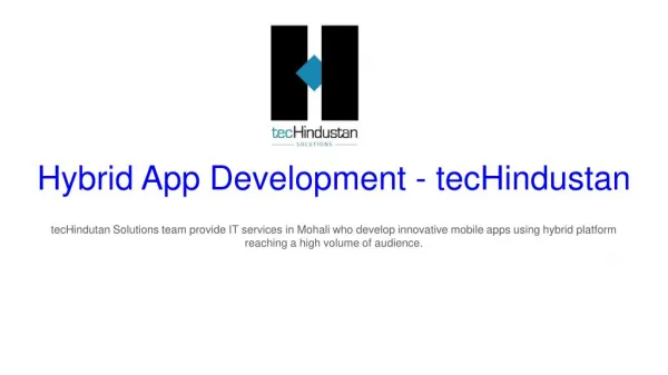 Hybrid App Development – tecHindustan