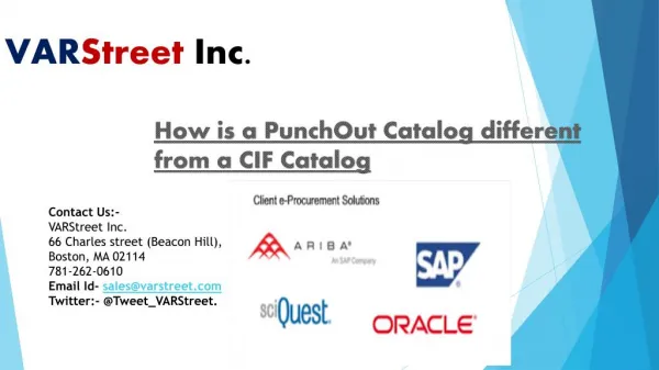 How is a PunchOut Catalog different from a CIF Catalog