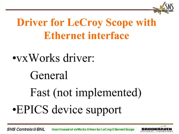 Driver for LeCroy Scope with Ethernet interface