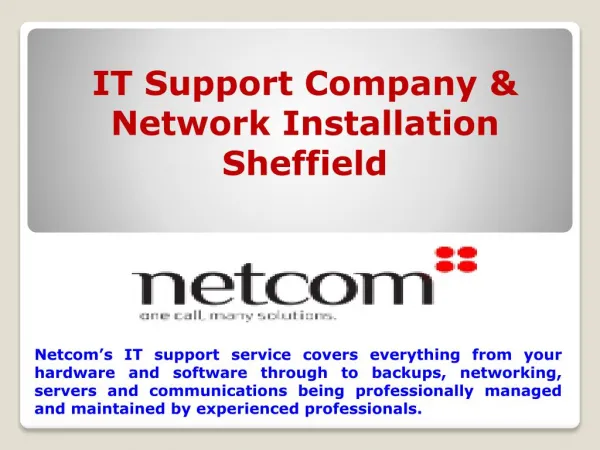 IT Support & Network Installation Sheffield